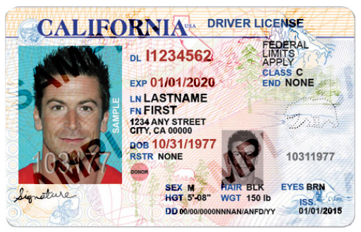 document number on drivers license california