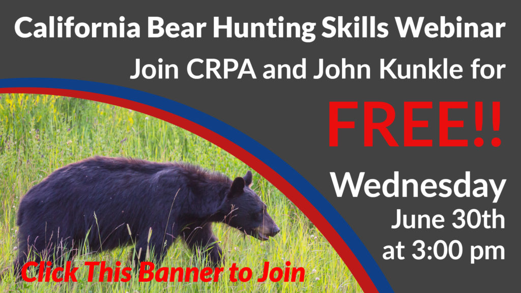 California Bear Hunting Skills inar CRPA